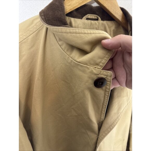Vintage 90s L.L. Bean Barn Chore Coat XXL Tan Cotton Canvas Corduroy Collar - Picture 5 of 7